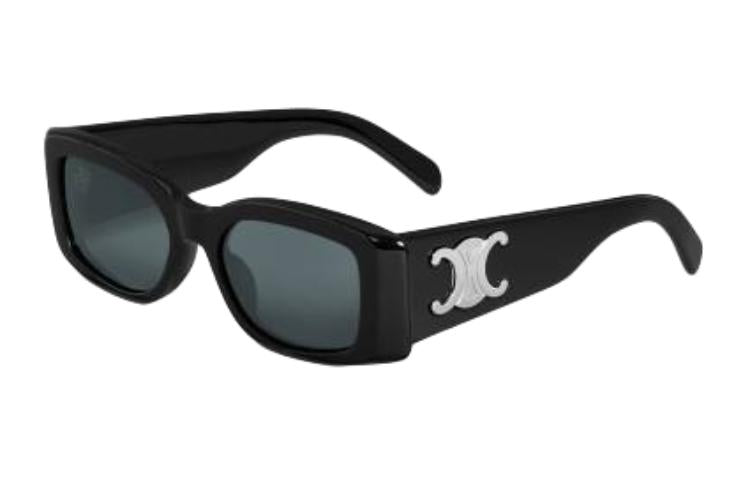 CELINE Women's Logo Acetate Rectangular Sunglasses Black