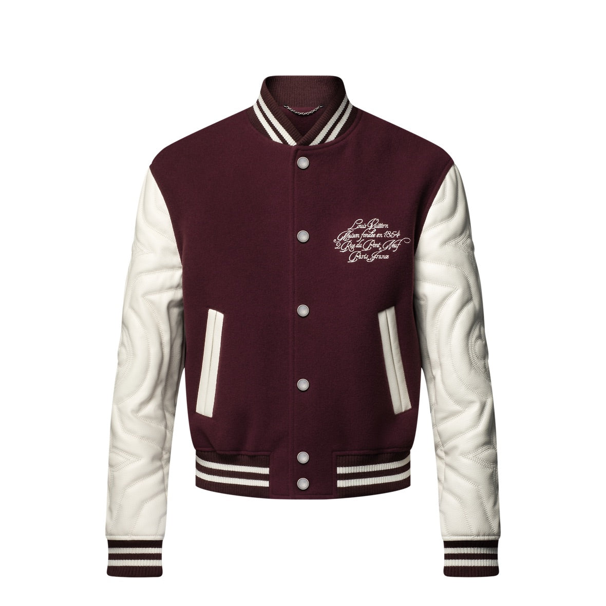 LOUIS VUITTON Embroidered Calfskin Varsity Jacket