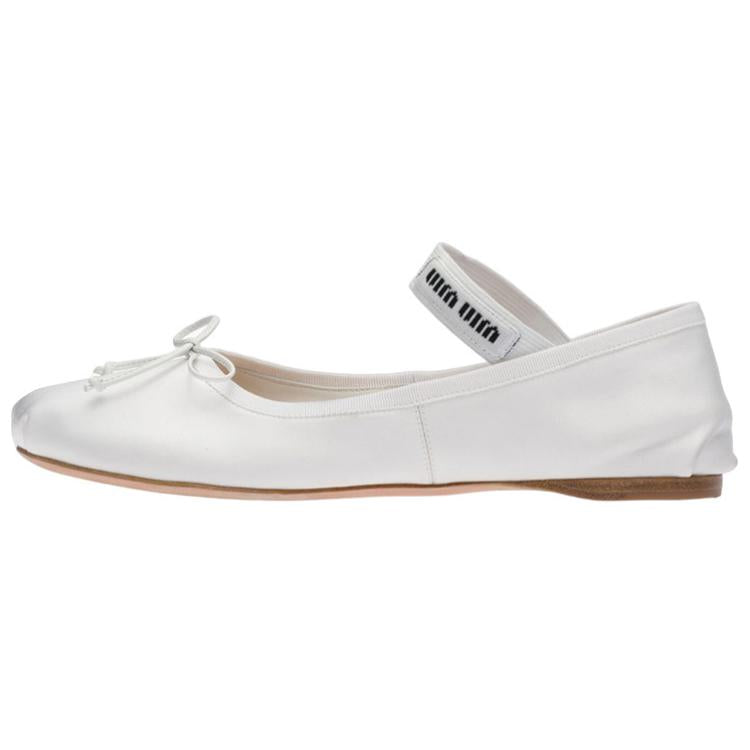 MIU MIU Logo-strap Ballerina Shoes
