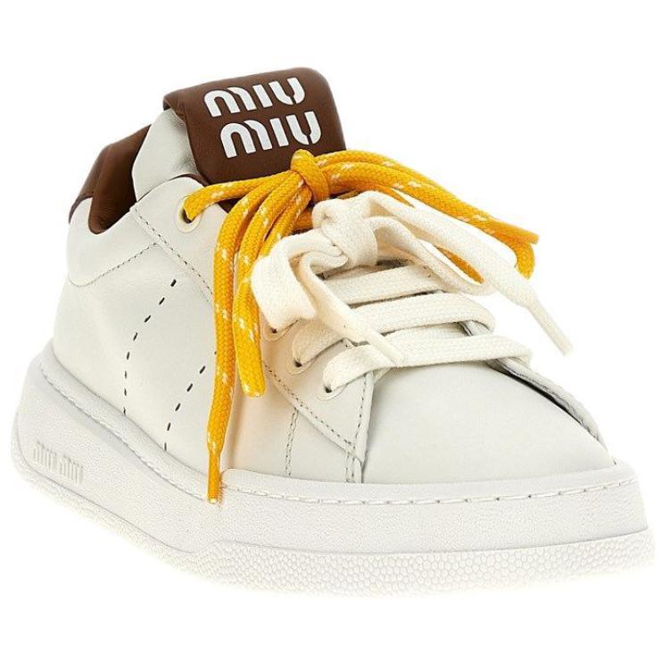 MIU MIU Low Top Skateboard Shoes Women's White