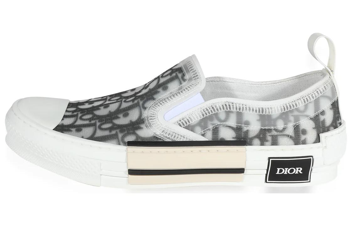 DIOR B23 Slip On Black White DIOR Oblique Canvas