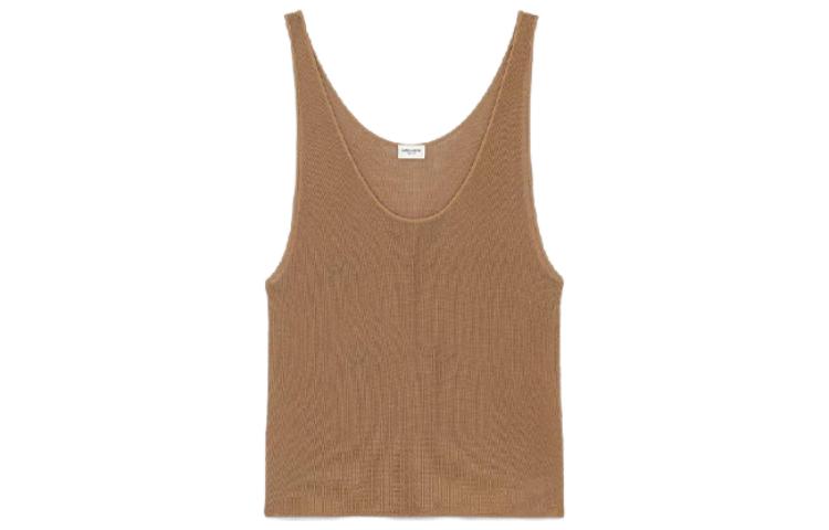 SAINT LAURENT Tank Tops Women's Khaki