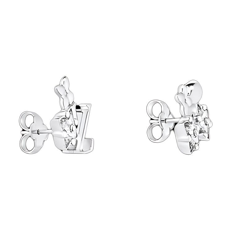 LOUIS VUITTON Metal Stud Earrings Women's Silver