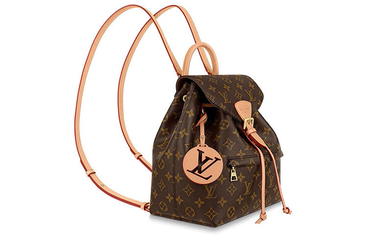 LOUIS VUITTON Montsouris Canvas With Leather And Leather Backpack Small Size Women's Brown