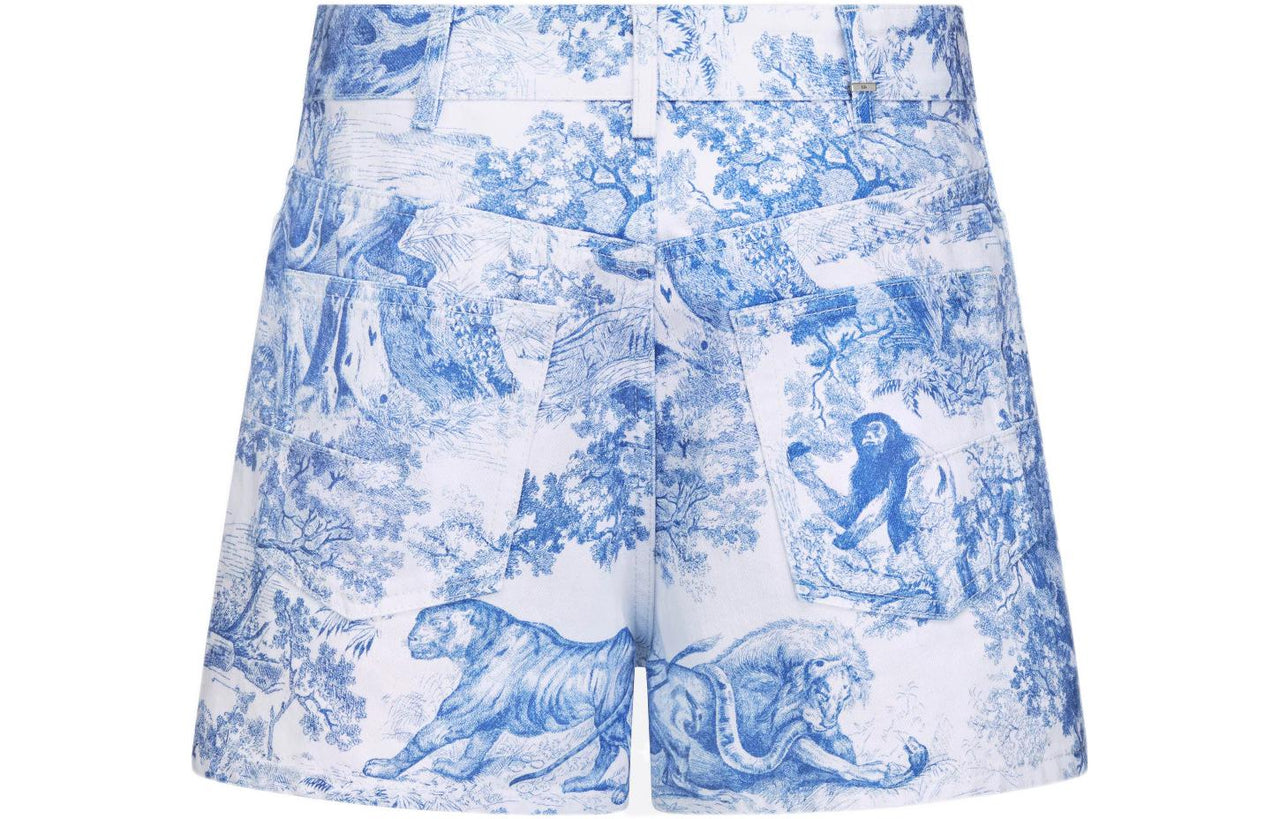DIOR Quarterly New Products Denim Shorts Women's Blue