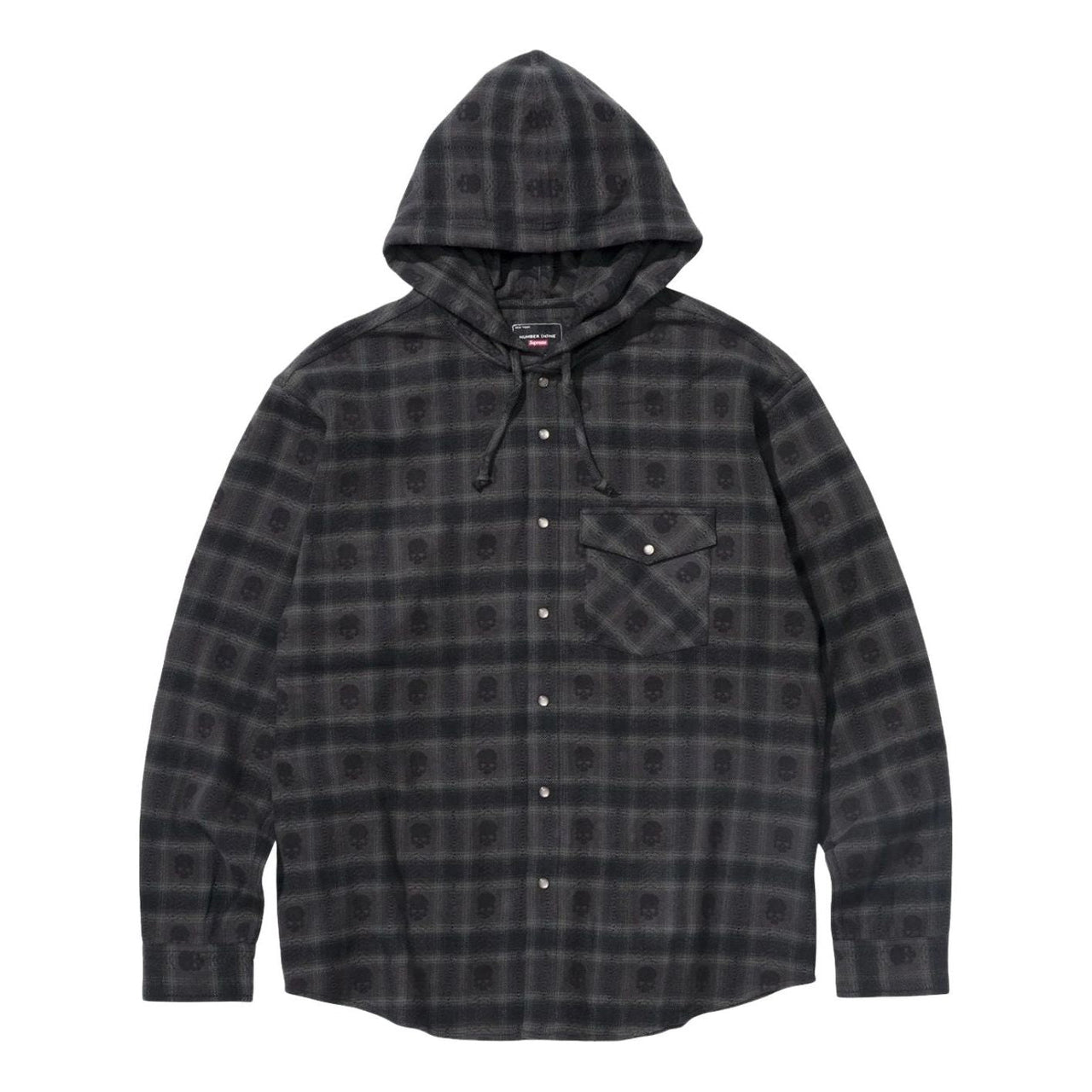 Supreme FW25 x Number (N)ine Hooded Flannel Shirt 'Black' FW25S22-BLACK