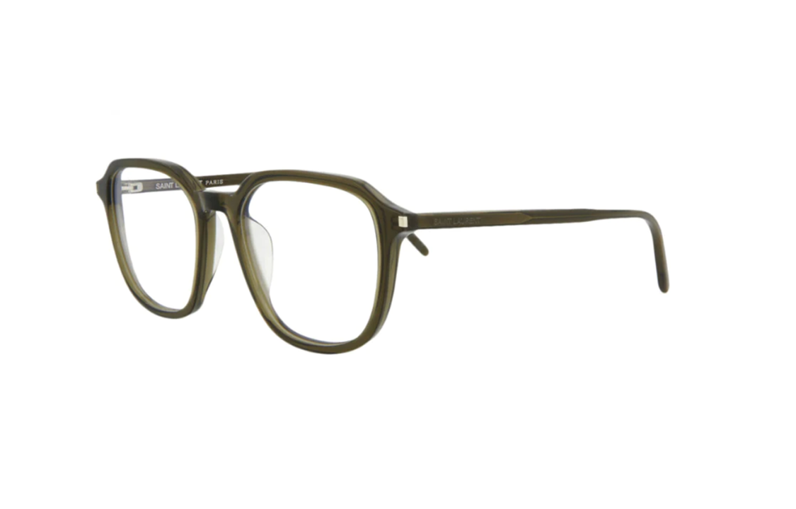 SAINT LAURENT Acetate Rectangular Eyeglass Frames Men's Green