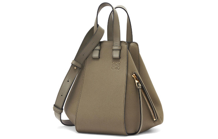 LOEWE Soft Grain Calfskin Hammock Bag, Shoulder Bag Trumpets Women's Laurel Green