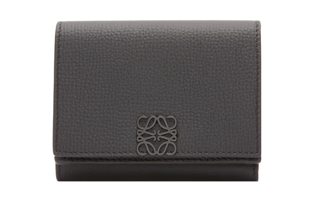 LOEWE Anagram Pebbled Calfskin Wallet Women's Black