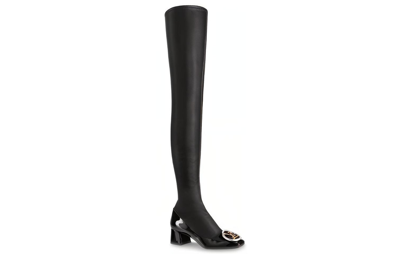 LOUIS VUITTON Madeleine High Top Logo Boots 'Black' Women's