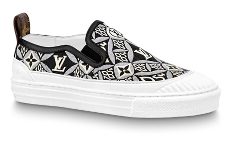 LOUIS VUITTON Playtime Slip On Shoes 'Black White Monogram' Women's