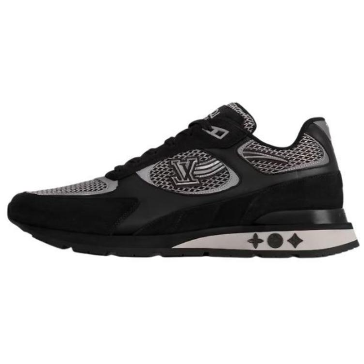 LOUIS VUITTON Run Away Cushioning Anti-Slip And Wear-Resistant Low-Top Running Shoes Men's Black Gray Color