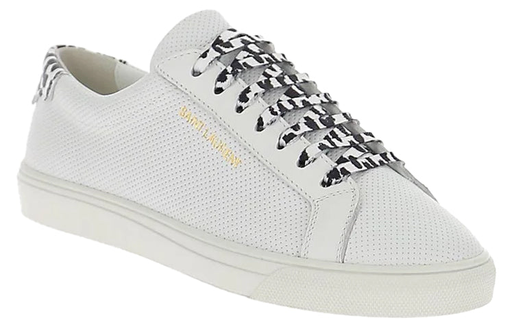 SAINT LAURENT Low Top Stylish Skateboarding Shoes Women's White Black