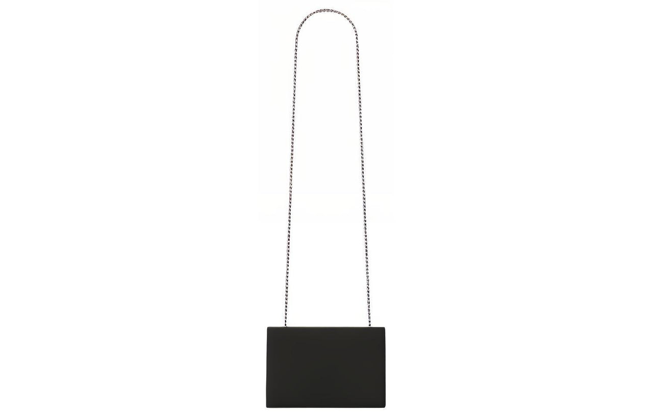 SAINT LAURENT KATE Grained Embossed Cow Leather Chain Bag Shoulder Bag Crossbody Bag Women's Black
