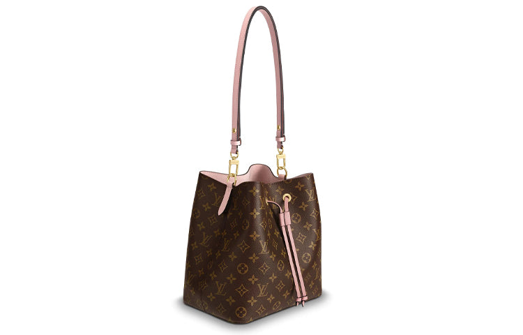 LOUIS VUITTON Coated Canvas With Leather Bucket Bags One Shoulder Handbags Regular Women's Brown