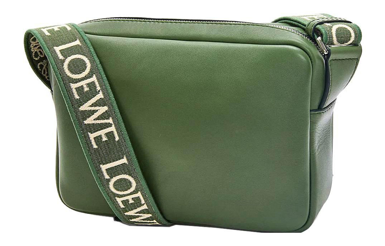 LOEWE Cow Leather Messenger Bag, Shoulder Bag, Crossbody Bag Extra Small Men's Hunter Green