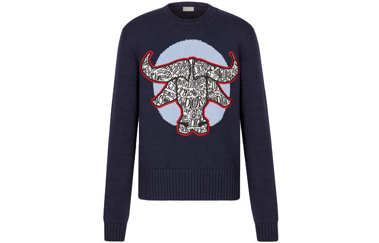 DIOR Quarterly New Products Sweaters Men Marine Blue