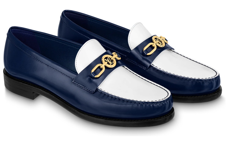 LOUIS VUITTON Chess Flat Loafer Shoes 'Blue' Women's