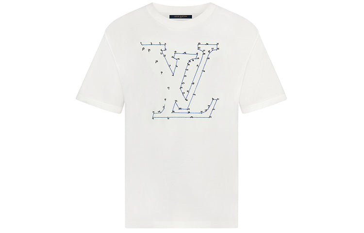 LOUIS VUITTON Stitch-Print T-Shirt For Men White