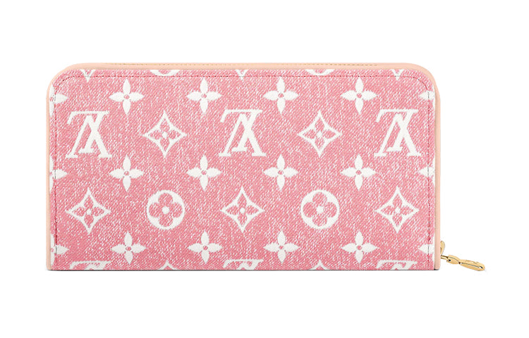 LOUIS VUITTON Zippy Wallet Denim Jacquard Pink