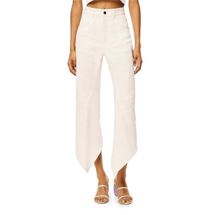 LOEWE SS22 Denim Trousers Women's Ecru