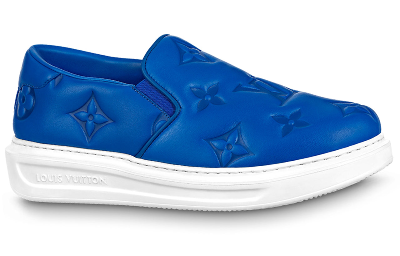 LOUIS VUITTON Beverly Hills Low Top Stylish Skateboarding Shoes Men's Blue