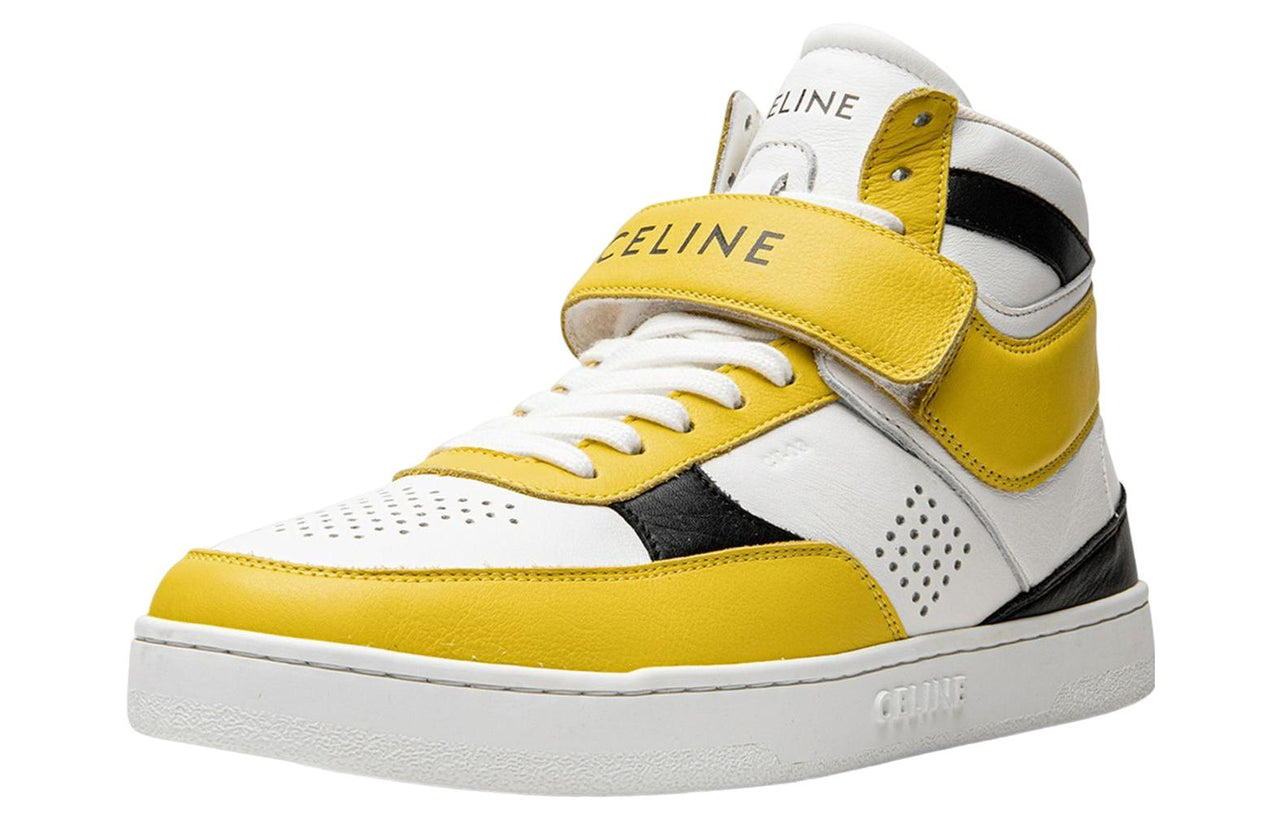 CELINE CT-03 Leather High-Top Sneakers Yellow White Black