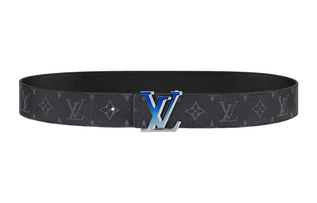 LOUIS VUITTON Cow Leather Belts Men's Black Width 4cm