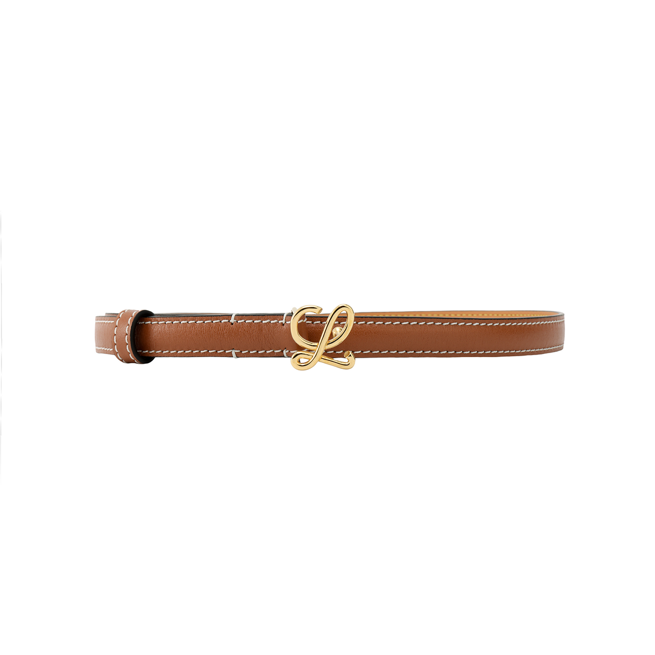 LOEWE Cow Leather Belts Women's Tan Width 1.5cm