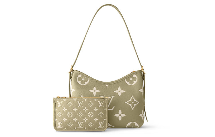 LOUIS VUITTON Carryall Grained Calfskin Shopping Bag, Combo Bag, Handbag, Shoulder Bag Women's Khaki Green