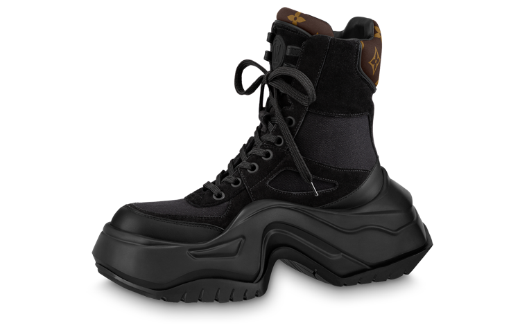 LOUIS VUITTON Archlight 2.0 Platform Ankle Sneakers 'Black With Brown Monogram' Women's
