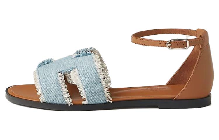 HERMES Santorini Strap Sandals Women's Brown