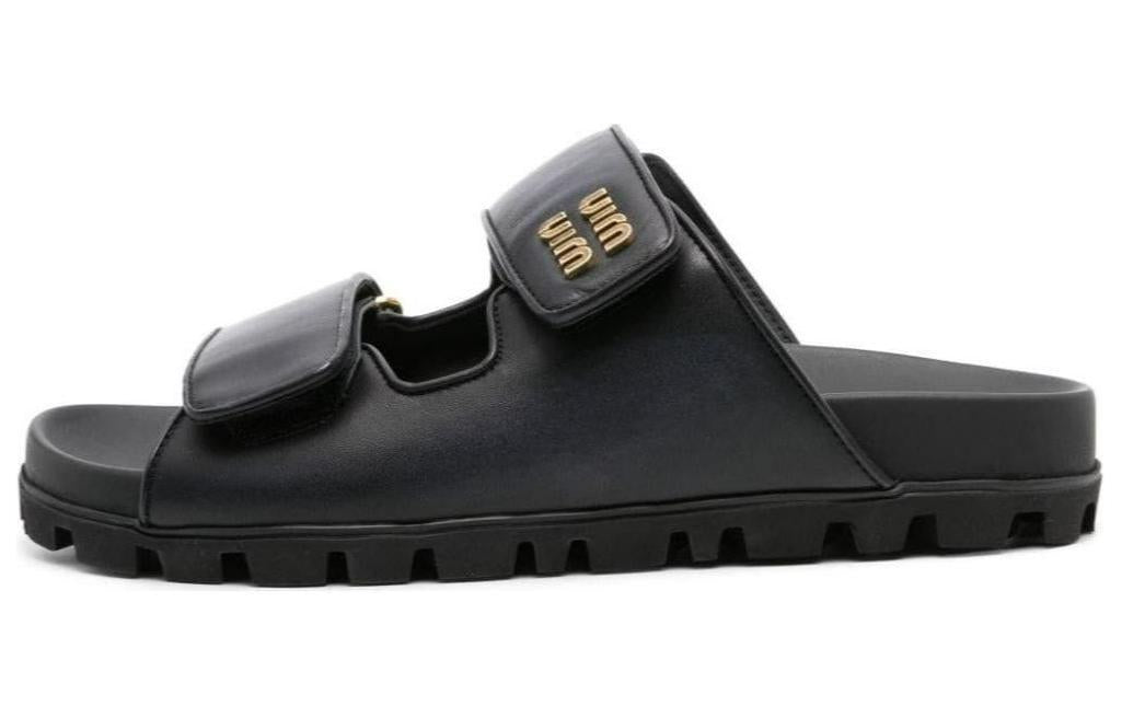 MIU MIU Slide Slippers Women's Black