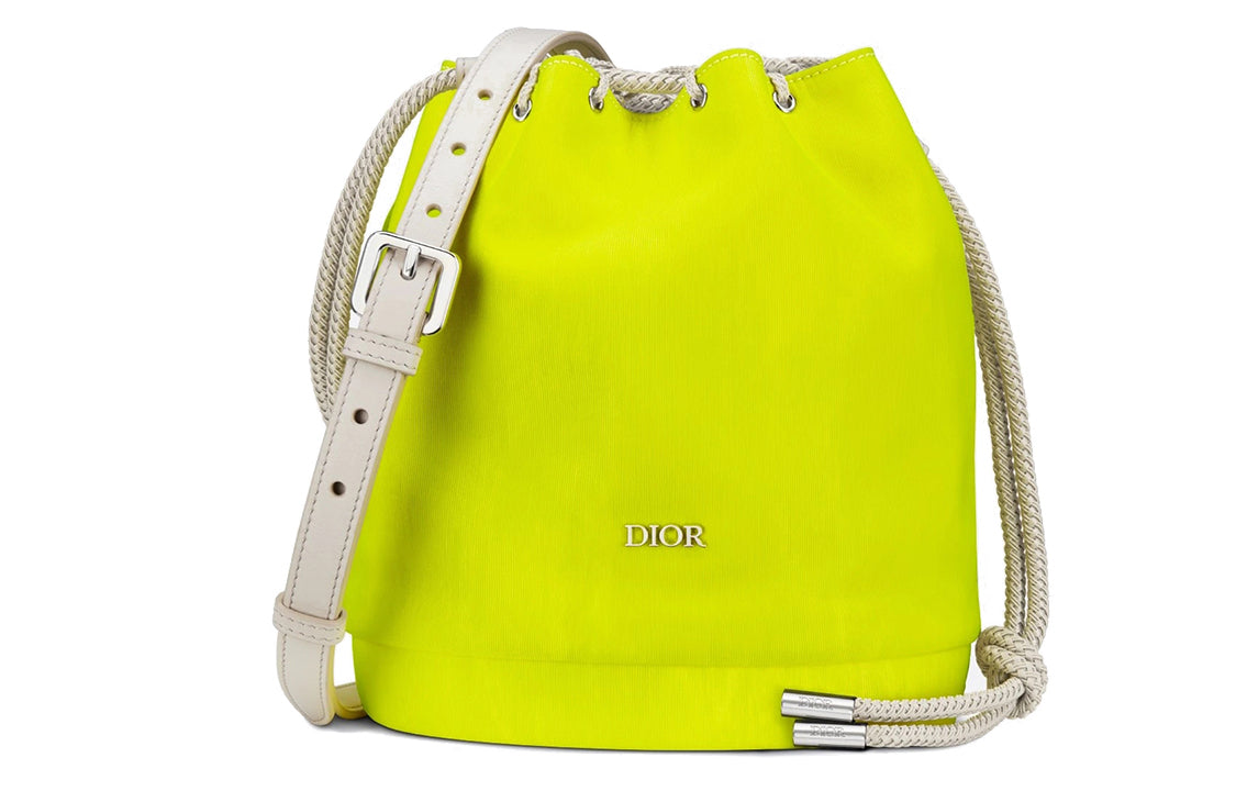 DIOR Canvas Handbag Mini Men's Fluorescent Yellow