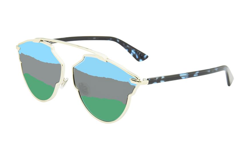 DIOR Alloy Aviator Sunglasses Women's Gold