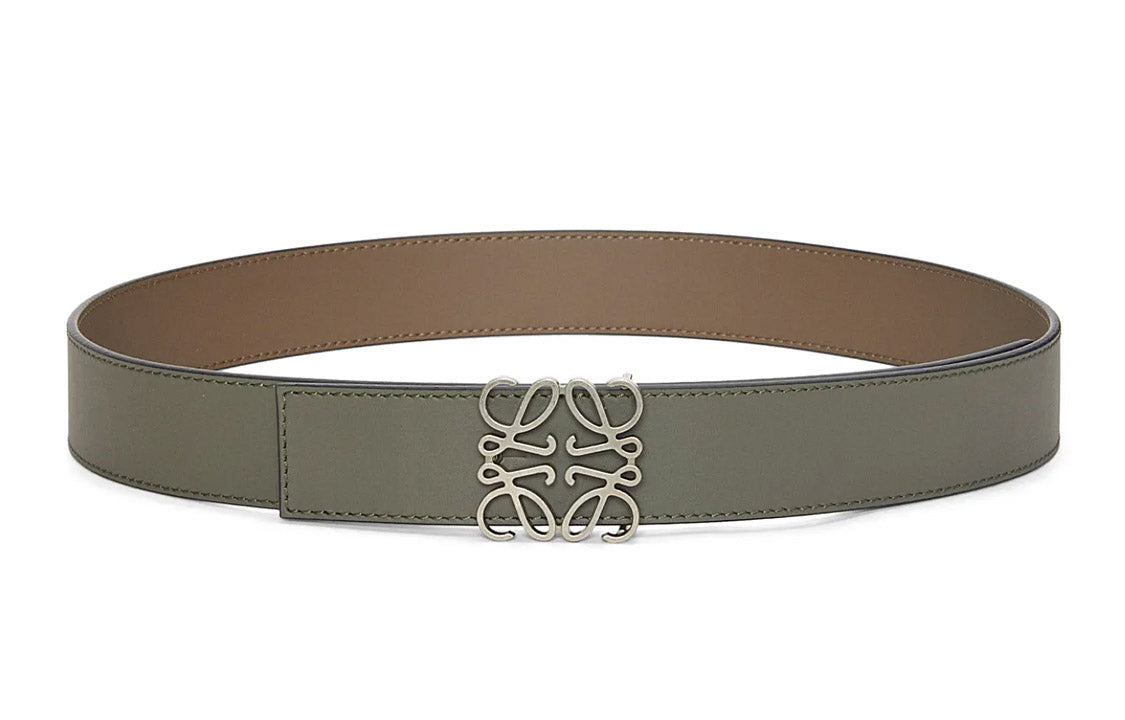 LOEWE Cow Leather Belts Men's Green Width 3.5cm