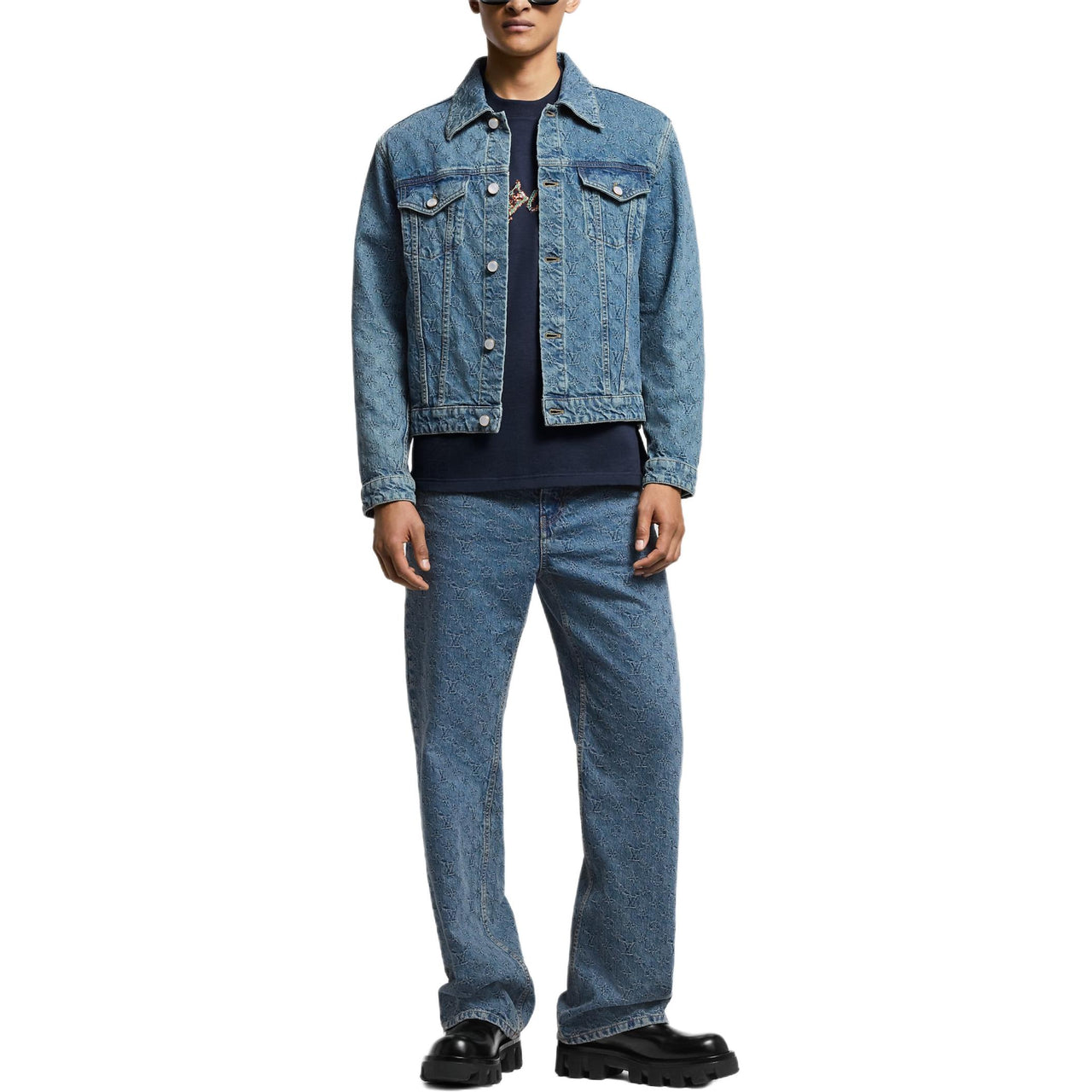 LOUIS VUITTON 1AGHUT Monogram Jacquard Denim Jacket
