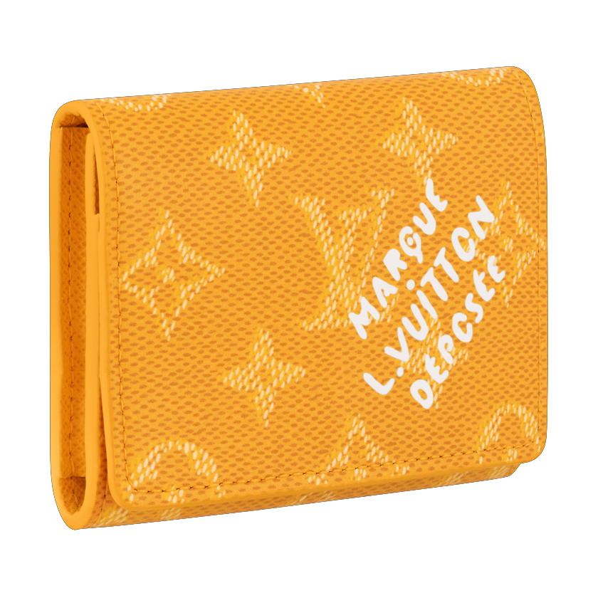 LOUIS VUITTON ENVELOPE Monogram Heritage Coated Canvas Card Holder Men's Yellow