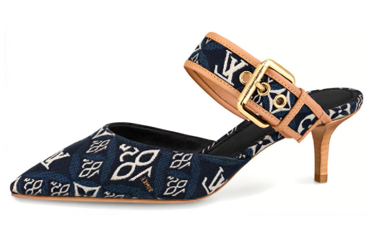 LOUIS VUITTON Lv Since 1854 Sofia Flat Heels 'Navy' Women's