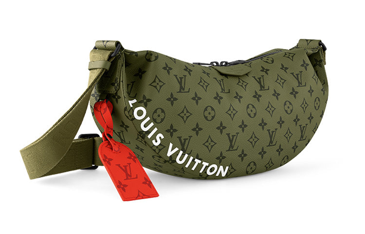 LOUIS VUITTON Canvas Bag, Shoulder Bag, Crossbody Bag Regular Men's Khaki Green/Vermilion