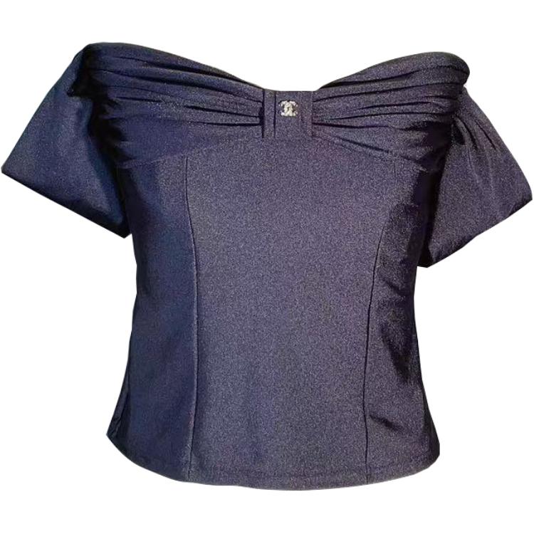 CHANEL SS23 Strapless Top Women's Black