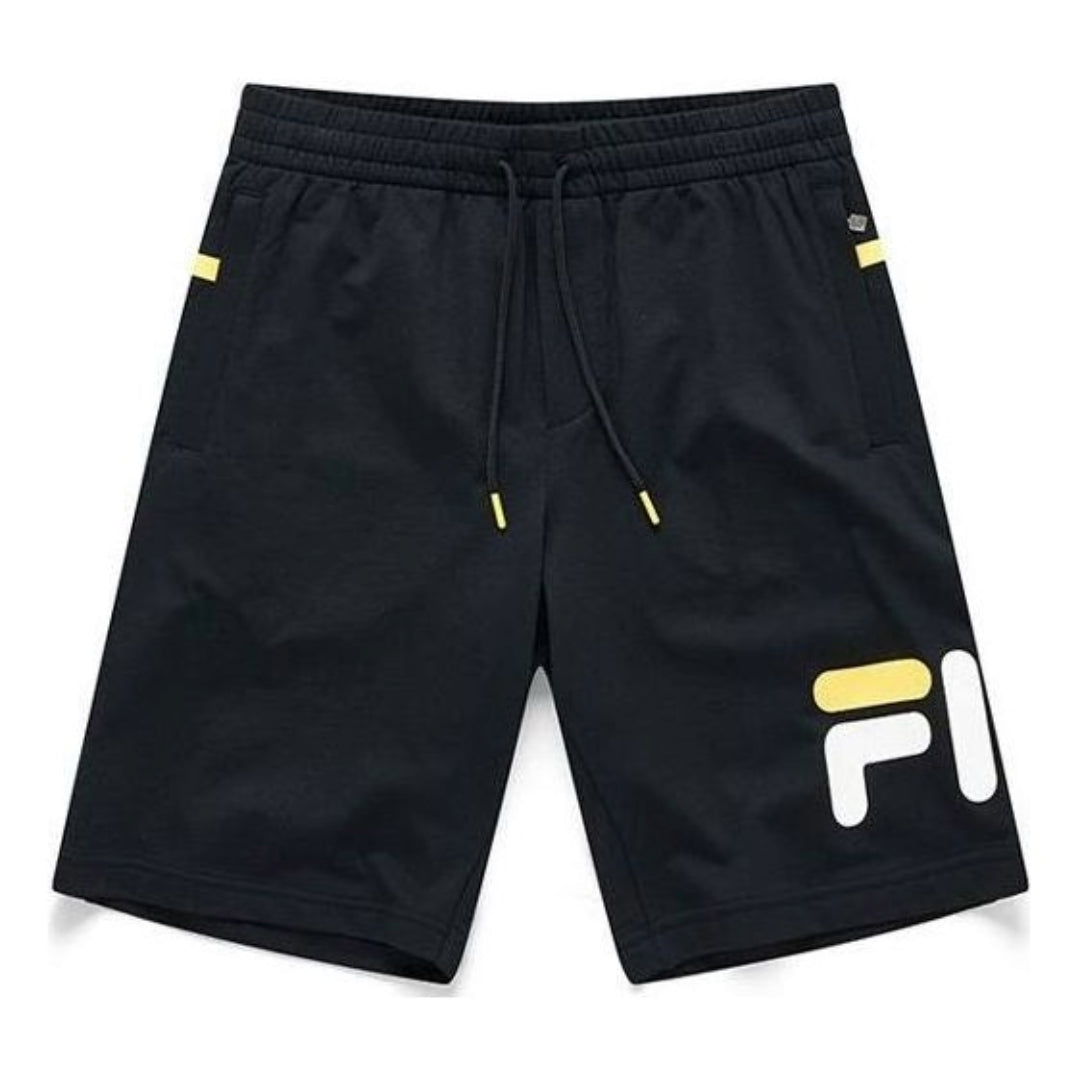 FILA FUSION Logo Printed Loose Fit Sports Shorts 'Black White' T51M022604B-BK