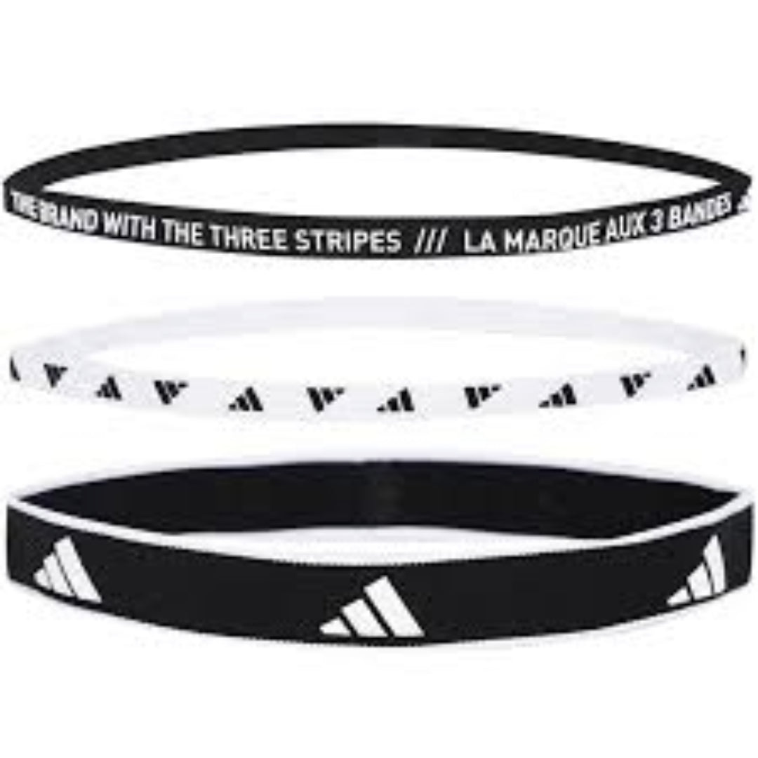 adidas Multiple Width Training Headbands 3 Per Pack 'Black White' IA3031