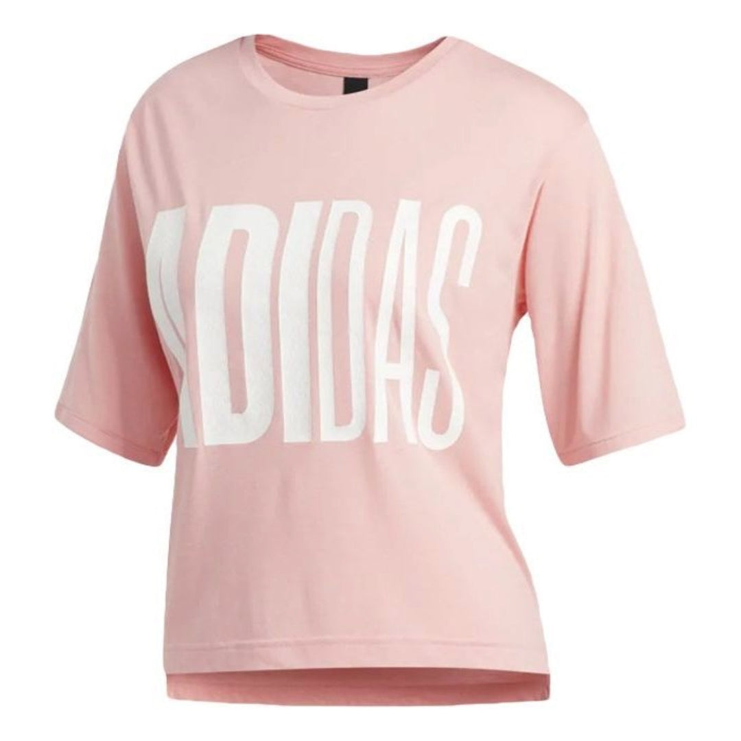 (WMNS) adidas T-Shirt Asia Sizing 'Pink White' FM1655