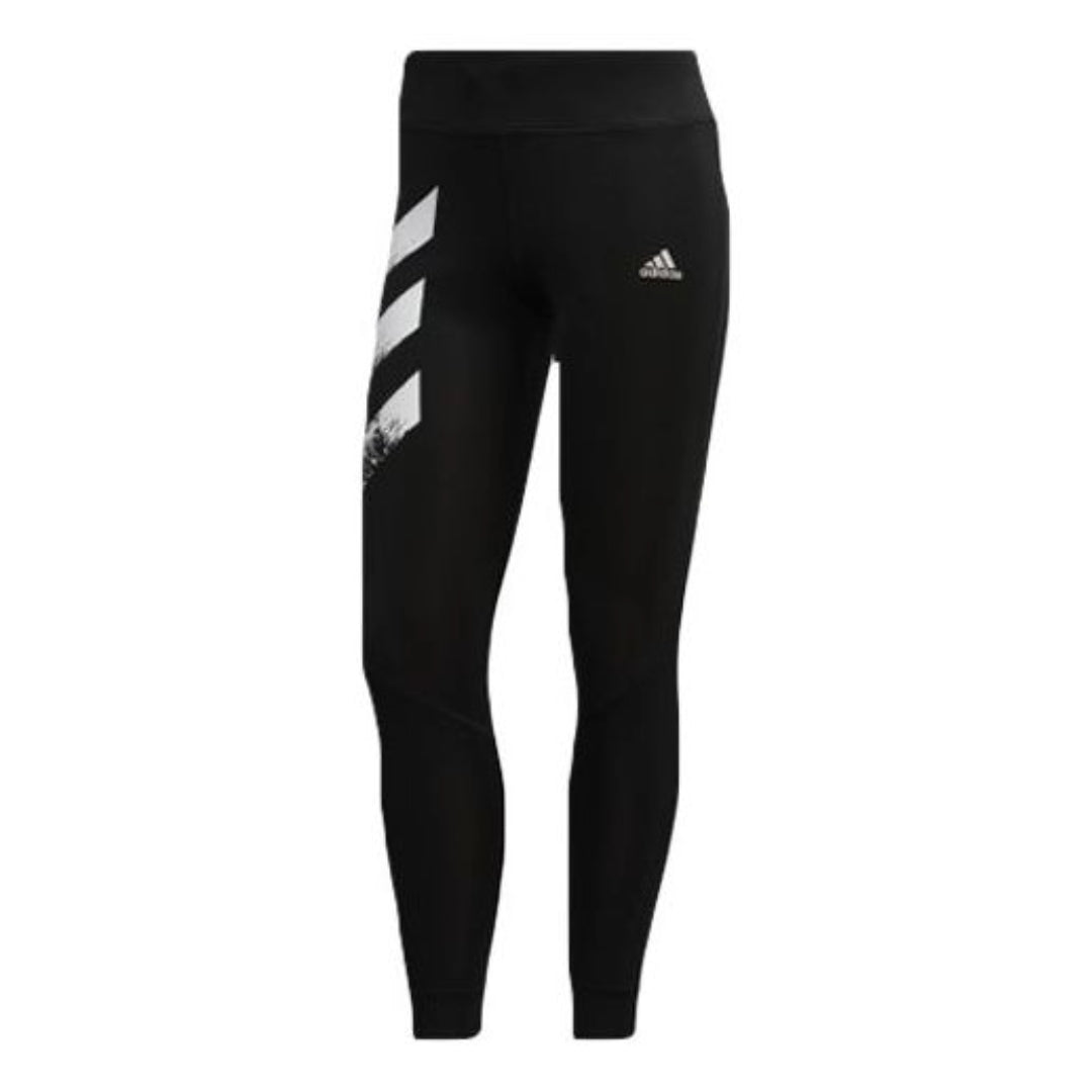 (WMNS) adidas Own The Run 3-Stripes Fast Tights Asia Sizing 'Black White' FP7539