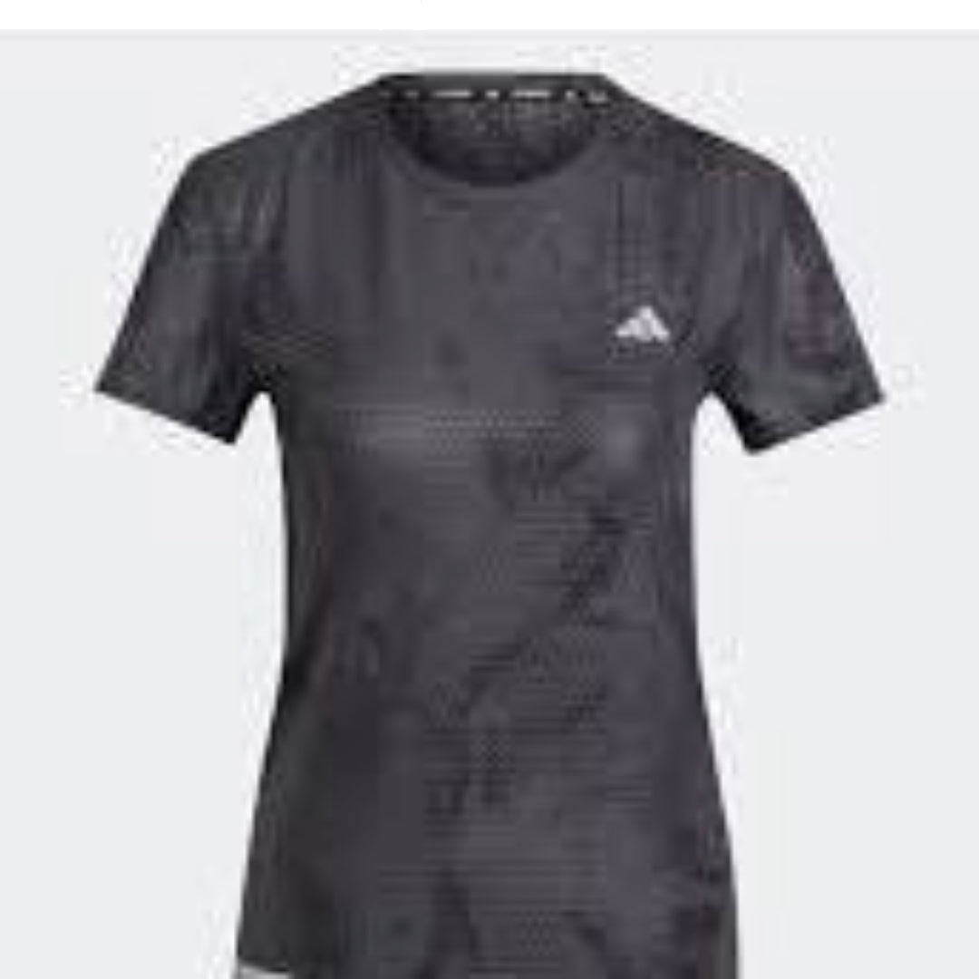 (WMNS) adidas Ultimate Allover Print Running T-Shirt Asia Sizing 'Black' IN0630