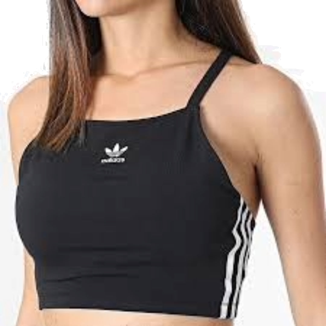 (WMNS) adidas Adicolor 3-Stripes Crop Top Asia Sizing 'Black' IU2405