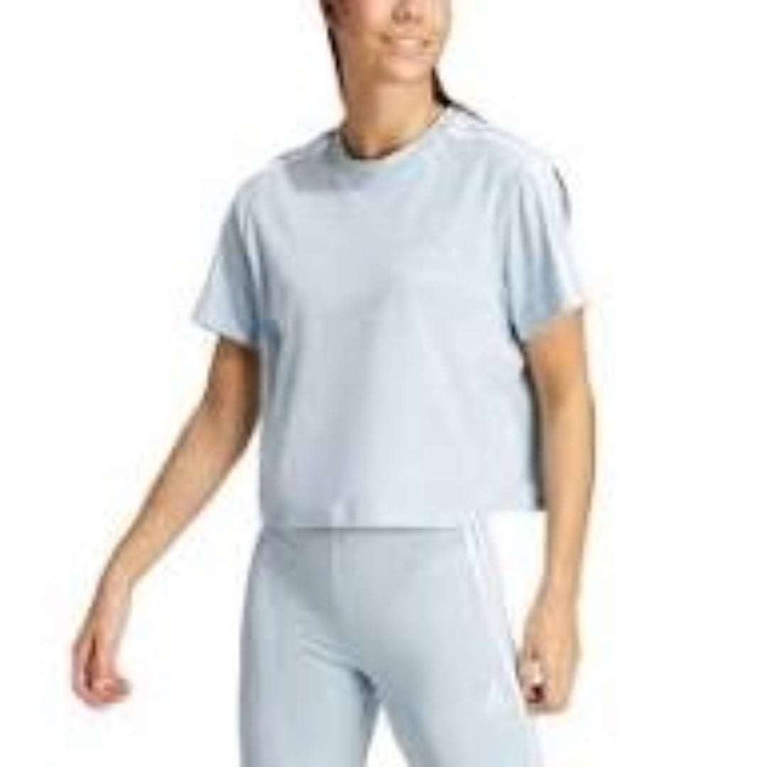 (WMNS) adidas Essentials 3-Stripes Single Jersey Crop Top Asia Sizing 'Blue' IS1568