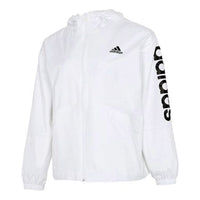(WMNS) adidas Essentials Oversize Logo Windbreaker Asia Sizing 'White Black' GL0647