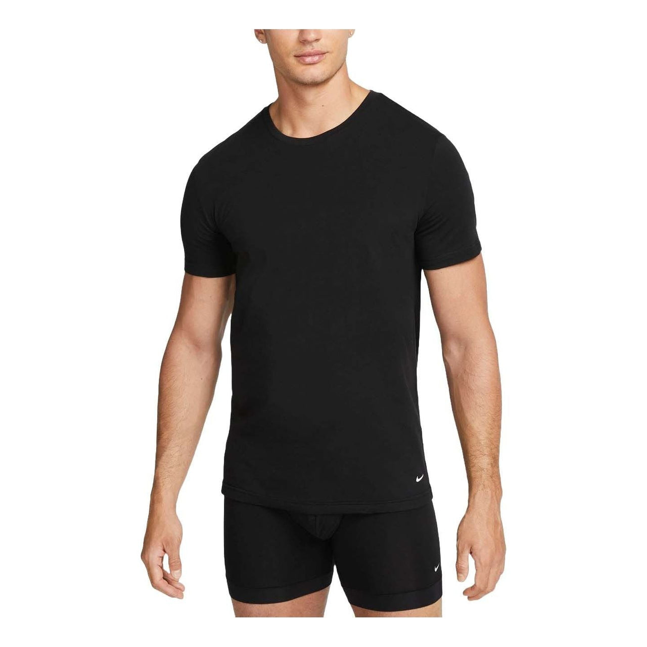 Nike Dri-FIT Essential Cotton Stretch Slim Fit Crewneck Undershirt (2 Pack) 'Black' KE1191-001